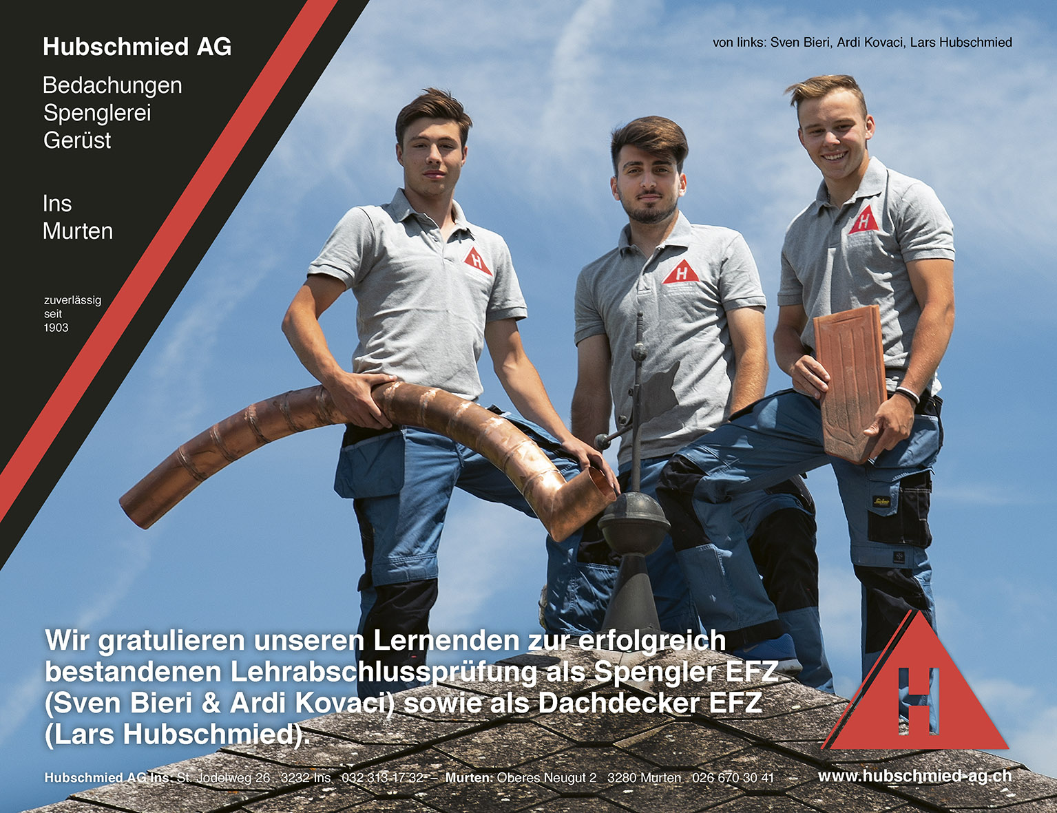 Hubschmied AG Lehrlinge 2019