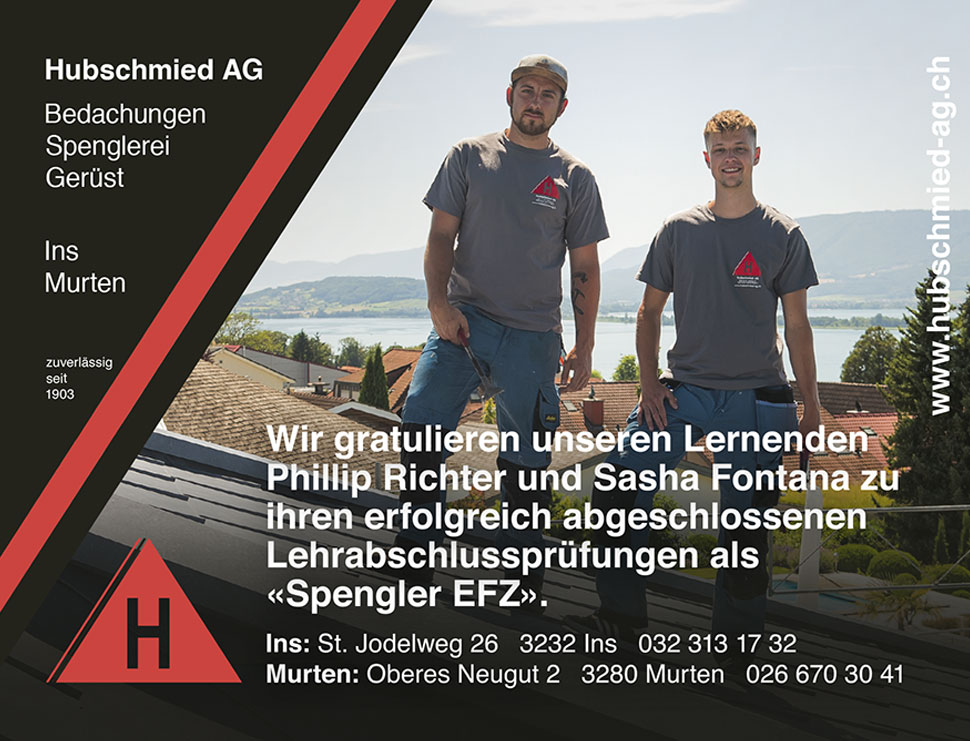 Hubschmied AG Lehrlinge 2020